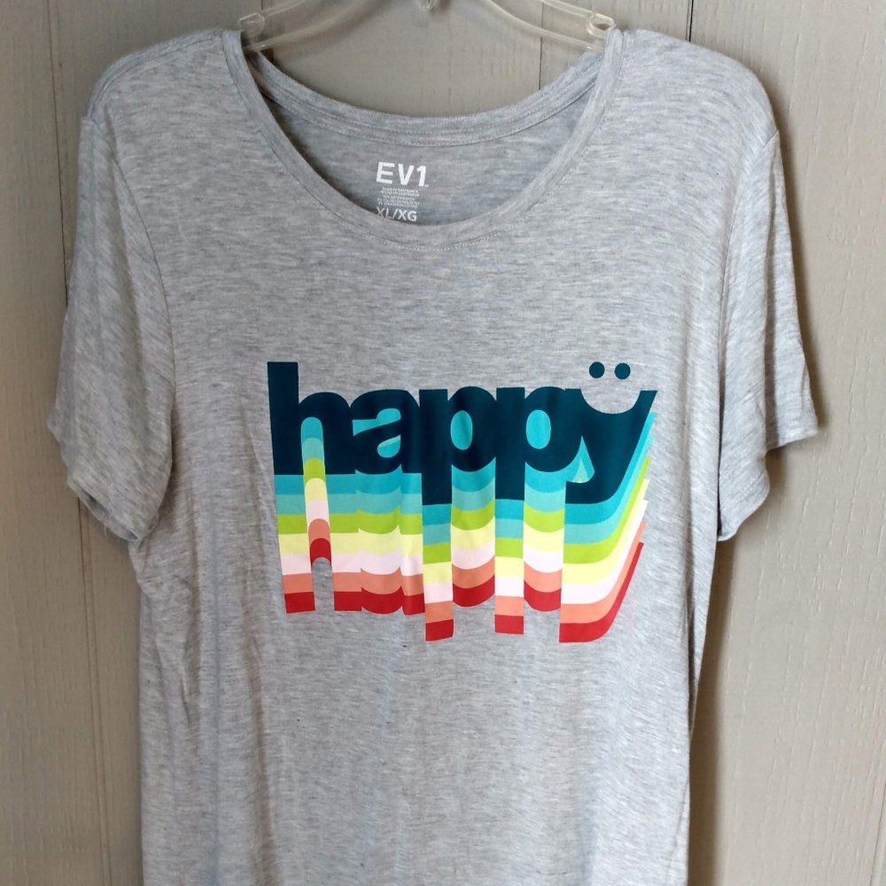 EV1 HAPPY Gray T Shirt XL